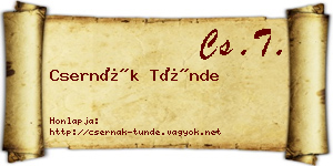 Csernák Tünde névjegykártya